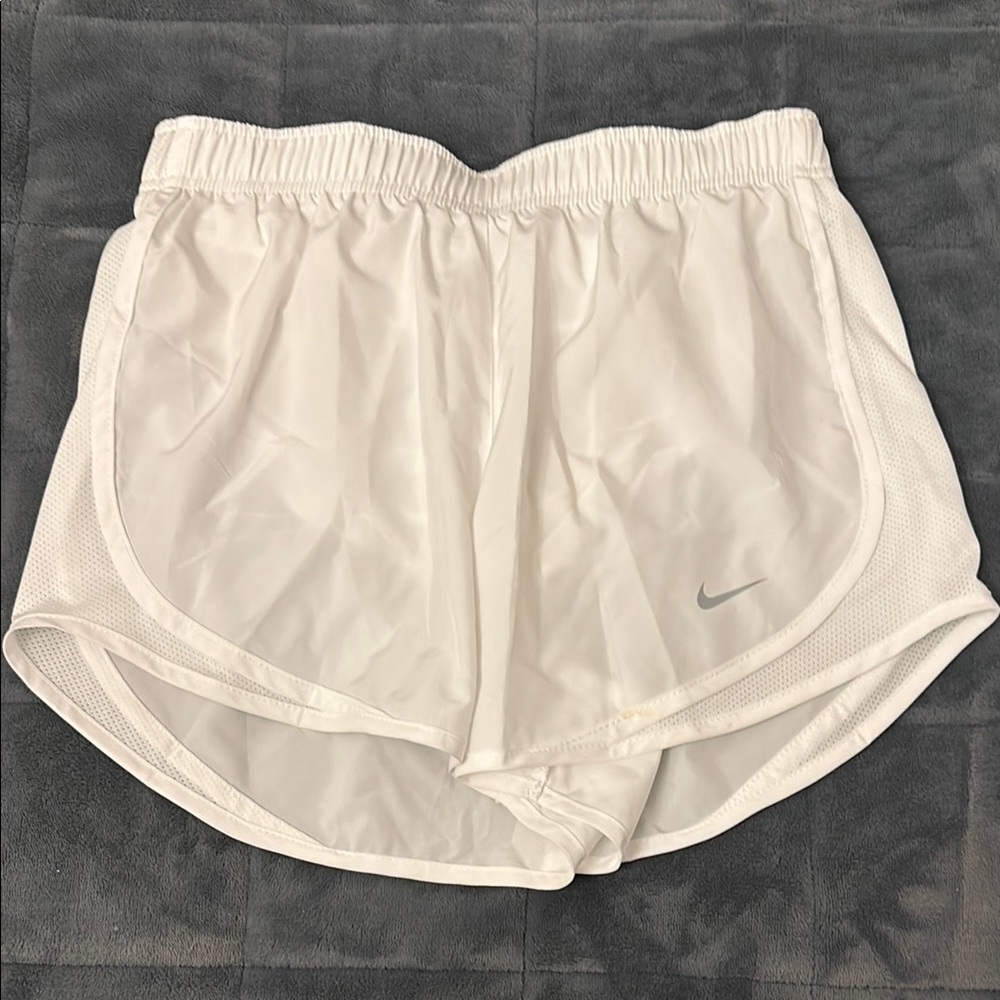 NIKE SHORTS women's tempo all white barely worn women's running shorts athletic